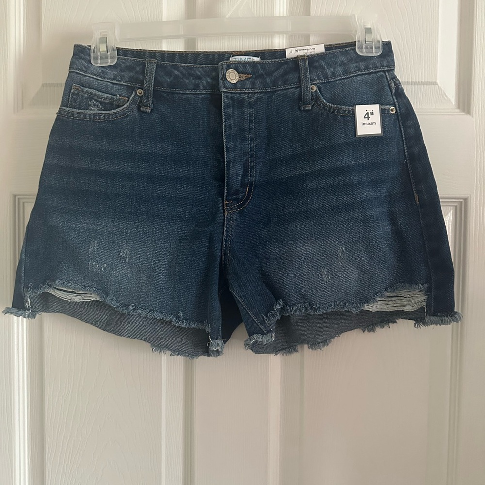 Distressed Blue Jean Shorts
